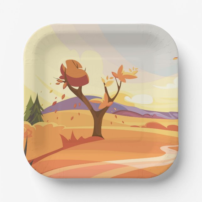 Natural landscape paper plate (Front)