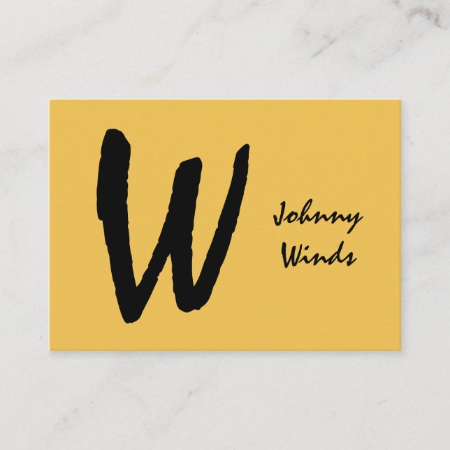 Natural Large Type Monogram Business Card (Front)