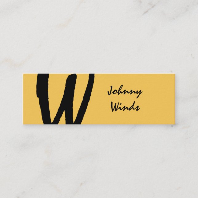 Natural Large Type Monogram Mini Business Card (Front)