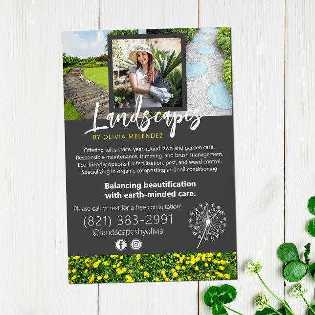Natural Lawn Care Service Dandelion Promo Flyer Photo Print (Creator Uploaded)