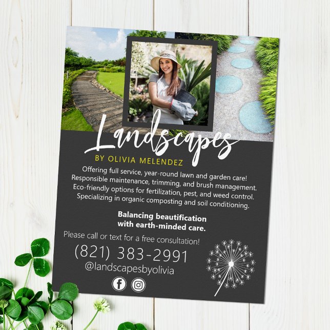 Natural Lawn Care Service Dandelion Promo Flyer Poster (Creator Uploaded)