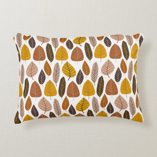 Natural Leaves: Neutral Seamless Pattern. Decorative Cushion (Front)