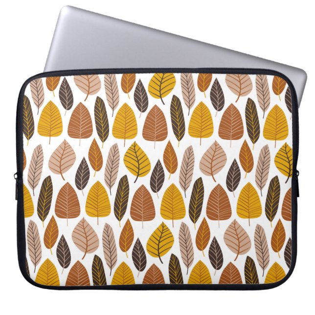 Natural Leaves: Neutral Seamless Pattern. Laptop Sleeve (Front)