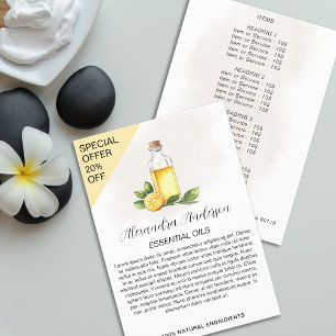 Natural Lemon Essential Oils Watercolor Floral Flyer
