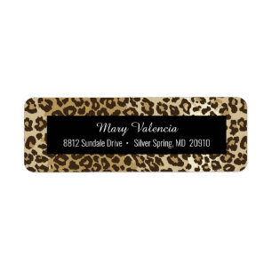 Natural Leopard Print Return Address Label