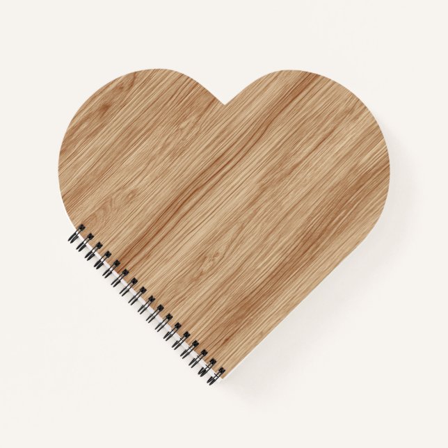Natural Light Oak Wood Grain Texture Notebook (Front)