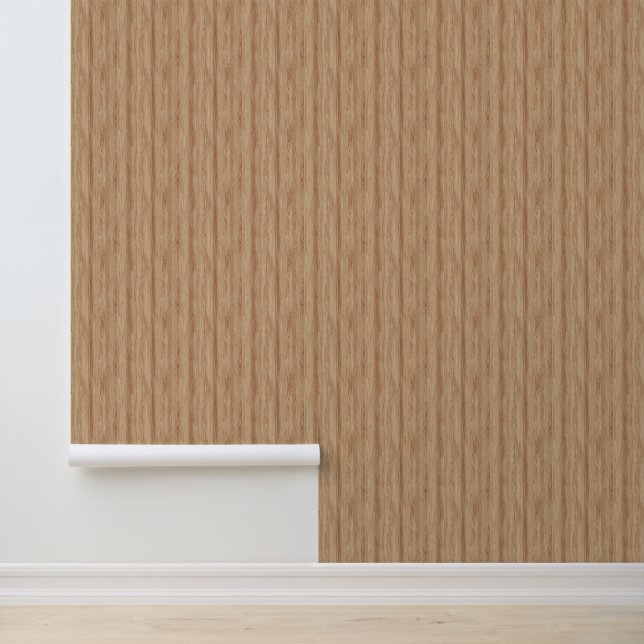 Natural Light Oak Wood Grain Texture Wallpaper (Application)