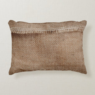 Natural line texture backgroundcoffee, sack, abstr decorative cushion