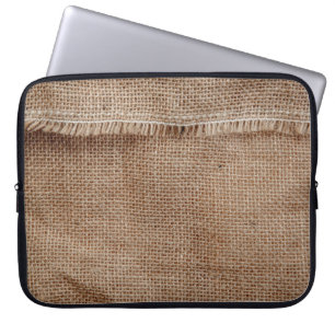 Natural line texture backgroundcoffee, sack, abstr laptop sleeve