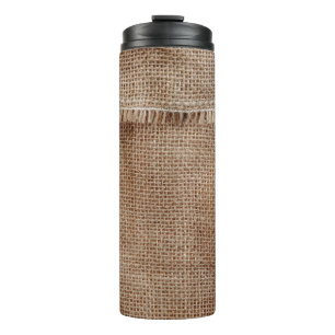 Natural line texture backgroundcoffee, sack, abstr thermal tumbler
