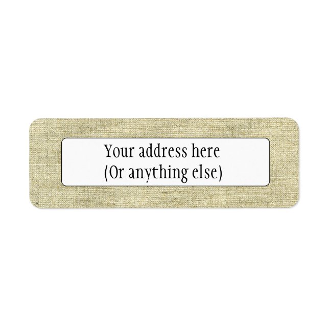 Natural Linen Canvas Texture Return Address Label (Front)