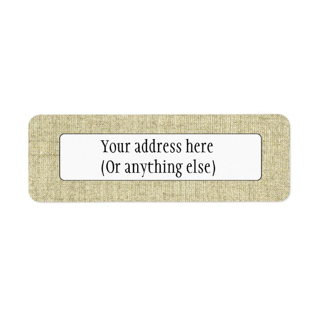 Natural Linen Canvas Texture Return Address Label (Front)