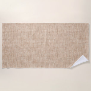 Natural Linen Fabric Texture in Warm Beige Beach Towel
