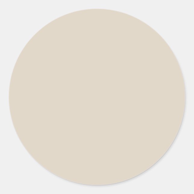 Natural Linen Solid Colour Classic Round Sticker (Front)