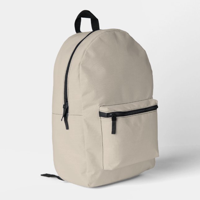 Natural Linen Solid Colour Printed Backpack (Back Corner Left)