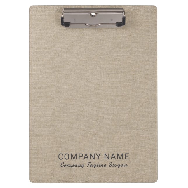 Natural Linen Texture Fabric Clipboard (Front)