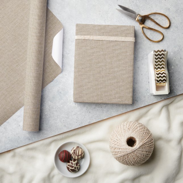 Natural Linen Texture Fabric Wrapping Paper (Crafts)