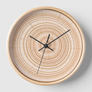 Natural Look- Wall Clock- Tree Rings Clock