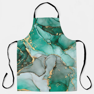 Natural luxury abstract fluid art painting in alco apron