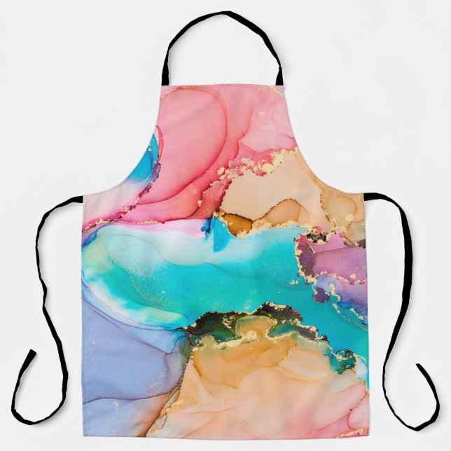 Natural luxury abstract fluid art painting in alco apron (Front)
