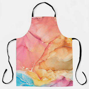 Natural luxury abstract fluid art painting in alco apron