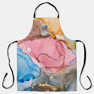 Natural luxury abstract fluid art painting in alco apron