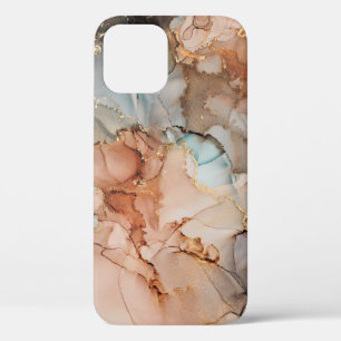Natural luxury abstract fluid art painting in alco iPhone 12 case