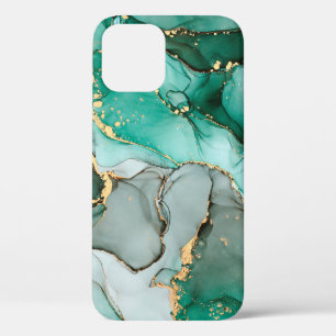 Natural luxury abstract fluid art painting in alco iPhone 12 case