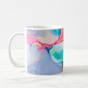Natural luxury abstract fluid art painting in alco coffee mug