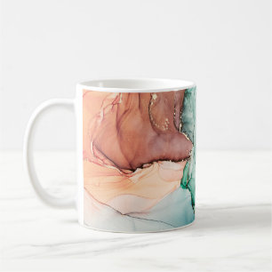 Natural luxury abstract fluid art painting in alco coffee mug