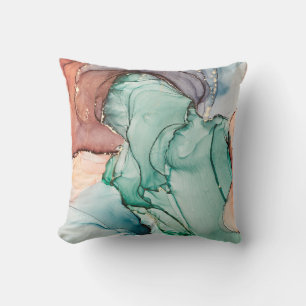 Natural luxury abstract fluid art painting in alco cushion