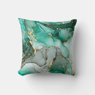 Natural luxury abstract fluid art painting in alco cushion