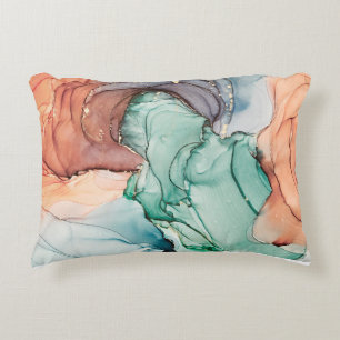 Natural luxury abstract fluid art painting in alco decorative cushion