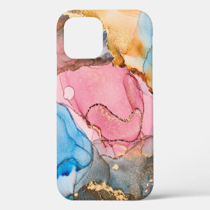 Natural luxury abstract fluid art painting in alco iPhone 12 case