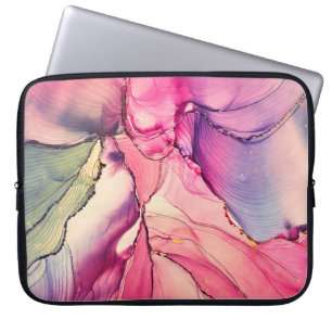 Natural luxury abstract fluid art painting in alco laptop sleeve