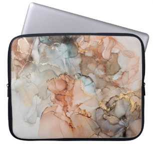 Natural luxury abstract fluid art painting in alco laptop sleeve