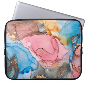 Natural luxury abstract fluid art painting in alco laptop sleeve