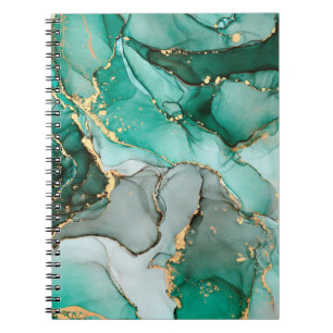 Natural luxury abstract fluid art painting in alco notebook