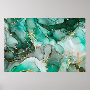 Natural luxury abstract fluid art painting in alco poster