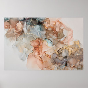 Natural luxury abstract fluid art painting in alco poster