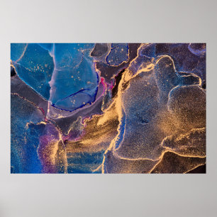 Natural luxury abstract fluid art painting in alco poster