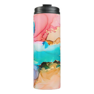 Natural luxury abstract fluid art painting in alco thermal tumbler