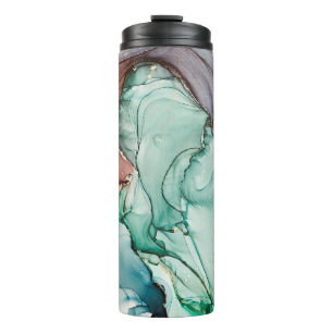 Natural luxury abstract fluid art painting in alco thermal tumbler