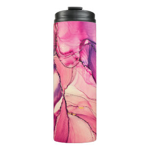 Natural luxury abstract fluid art painting in alco thermal tumbler