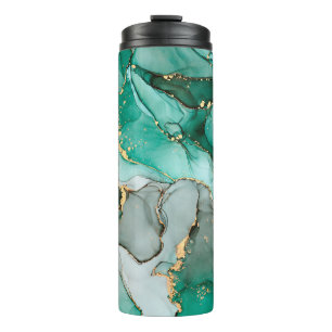 Natural luxury abstract fluid art painting in alco thermal tumbler