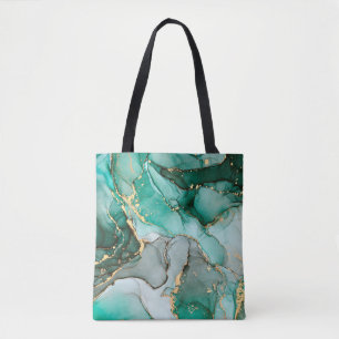 Natural luxury abstract fluid art painting in alco tote bag