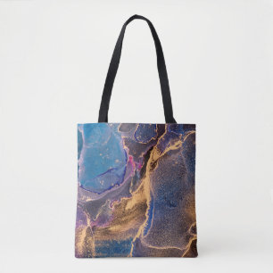 Natural luxury abstract fluid art painting in alco tote bag