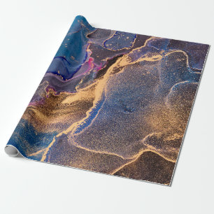 Natural luxury abstract fluid art painting in alco wrapping paper