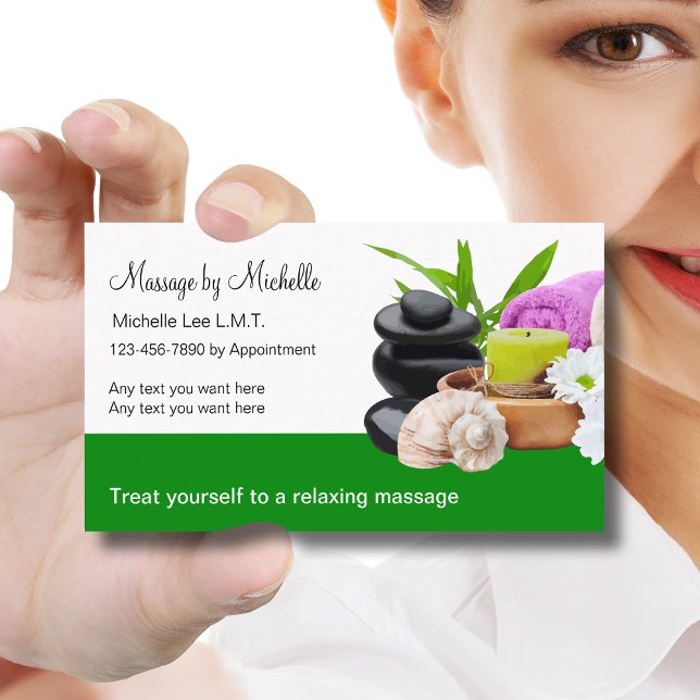 Natural Massage Service Business Cards (Creator Uploaded)