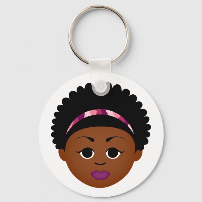 Natural Me Keychain (Afro Girl) (Front)